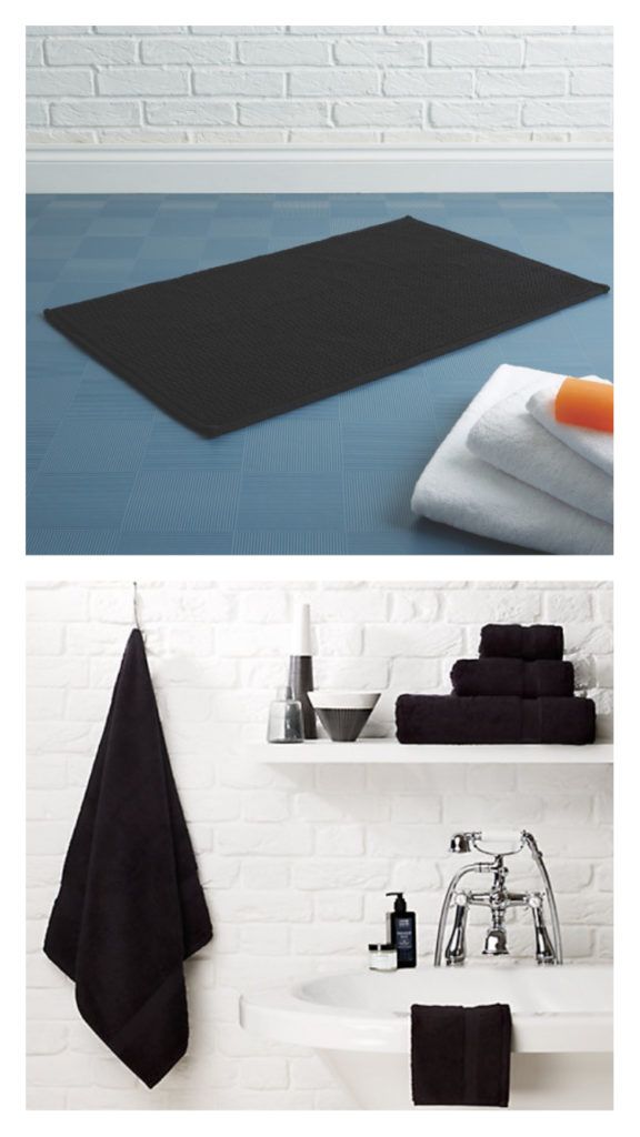 Black Towels and Mat