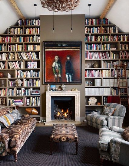 Modern Victorian Interior Scheme, Victorian Living Room Bookcase Ideas